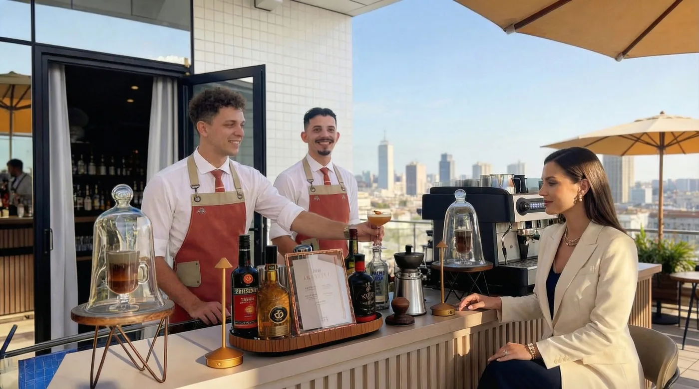 Bar de Café Fuel em evento